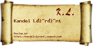 Kandel Lóránt névjegykártya